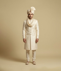 Cream Embroidered Turban