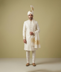 Cream Gold Traditional Kulla