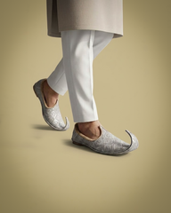 Grey Sequence Emboidered Padded Khussa