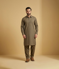Egyptian cotton with self design Stitched