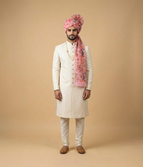 Salmon Shahi Floral Turban