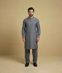 Egyptian cotton with self design Stitched