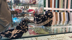 Black and Gold Embroidered Classic Turban