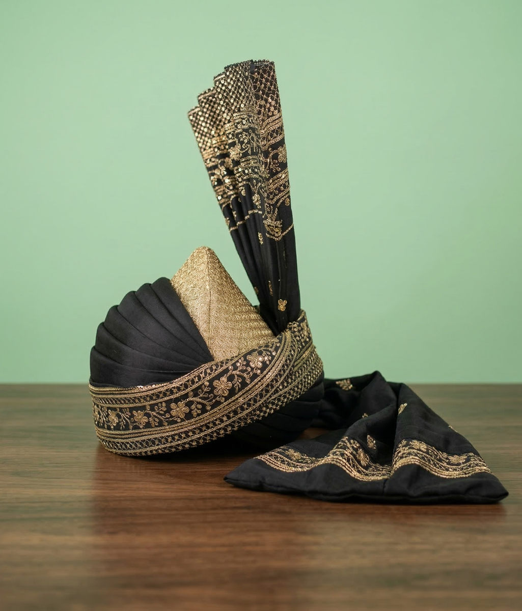Royal Black Zari Kulla