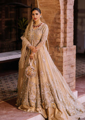 Antique Gold Zardozi Bridal Lehenga