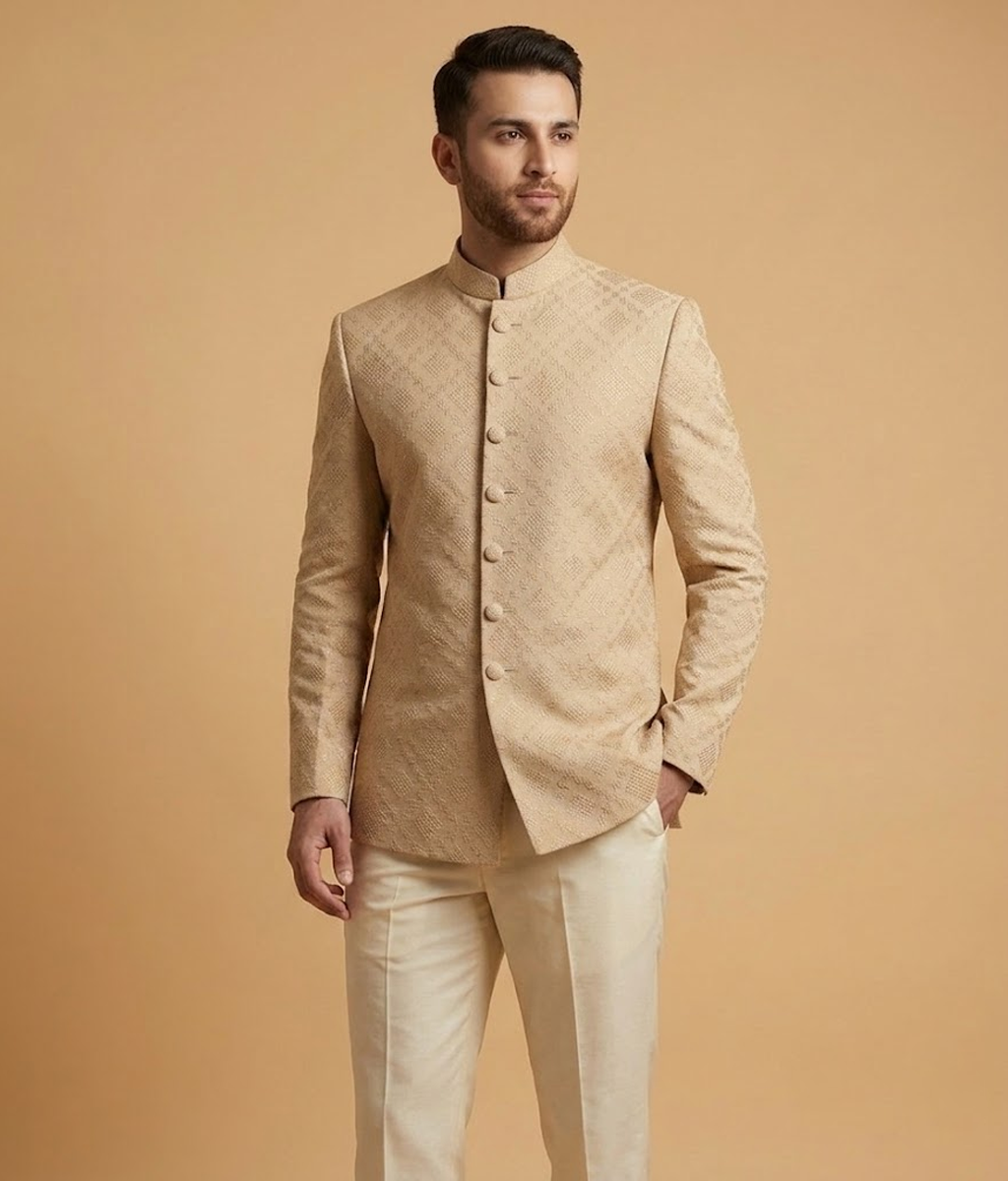 Beige Dotted Self Dulha House