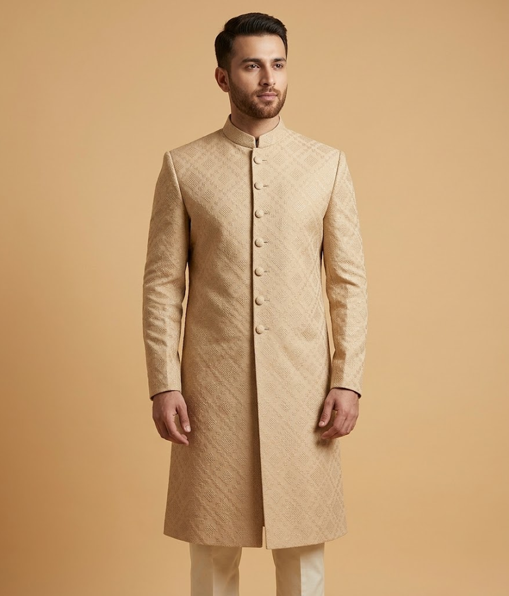 Beige Dotted Self Dulha House