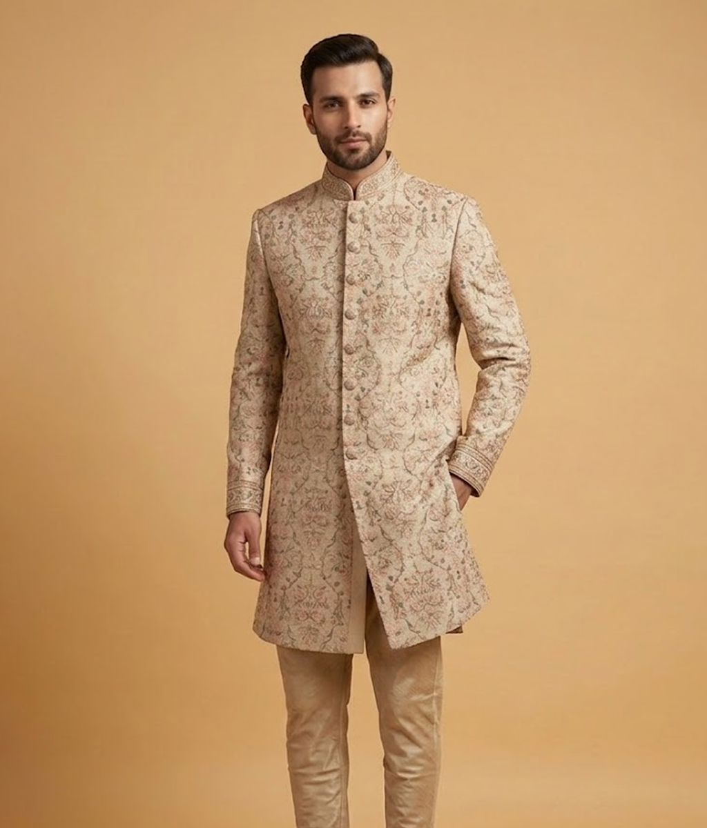 Beige Jamawar Vine Dulha House