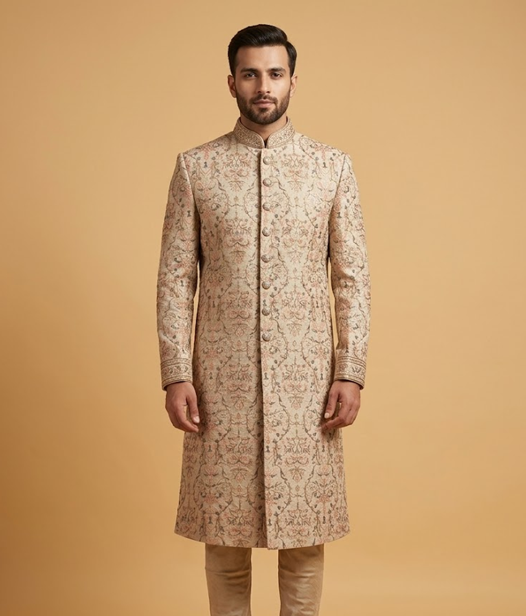 Beige Jamawar Vine Dulha House
