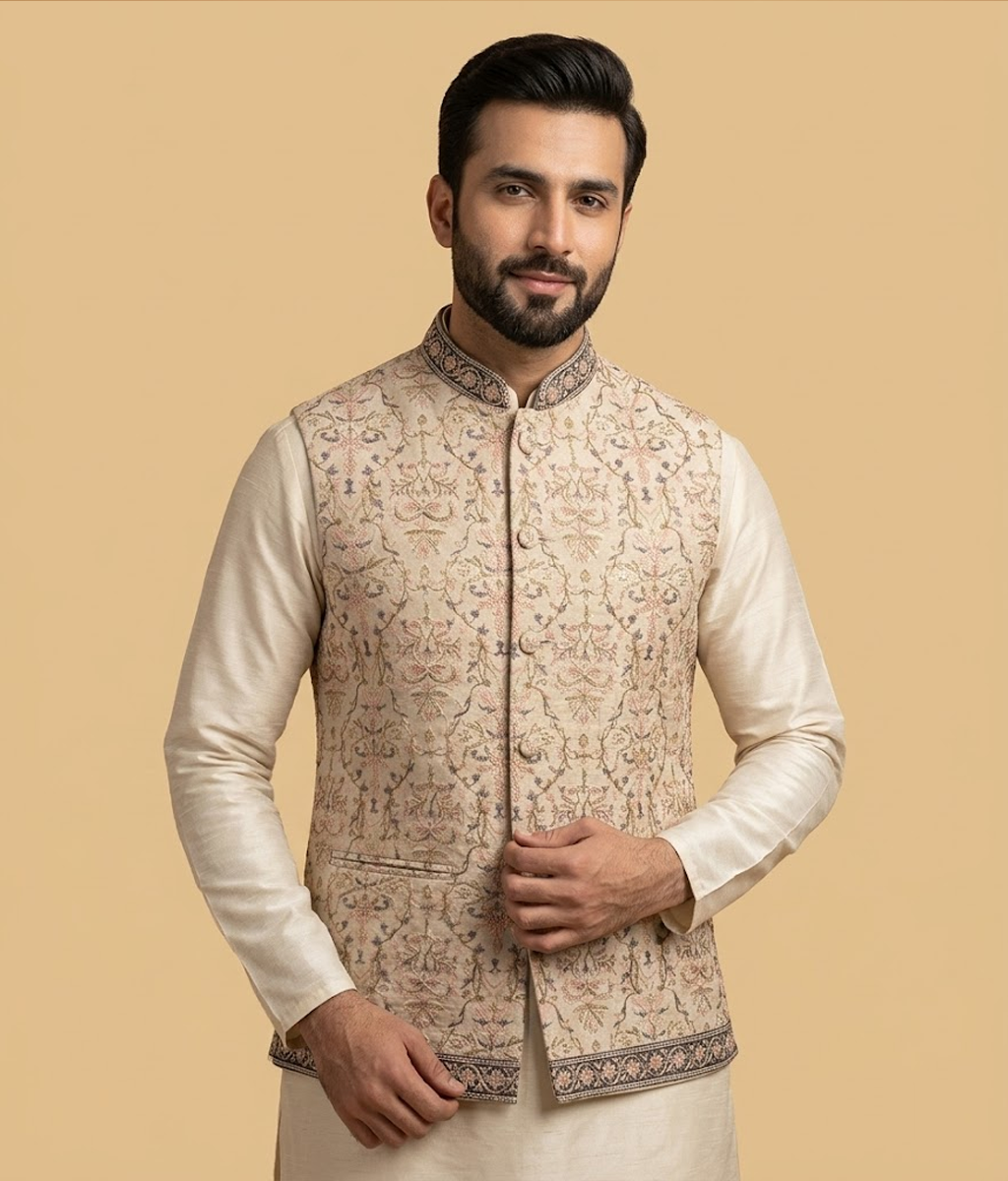 Beige Jamawar Vine Dulha House