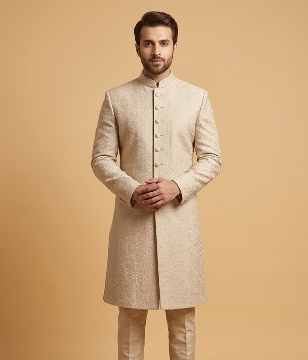 Beige Khadi Texture Dulha House