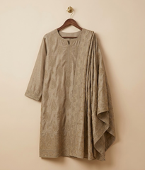 Beige Raw Silk 2 Piece Shirt and Dupatta