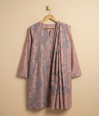 Beige Silk 2 Piece Shirt and Dupatta