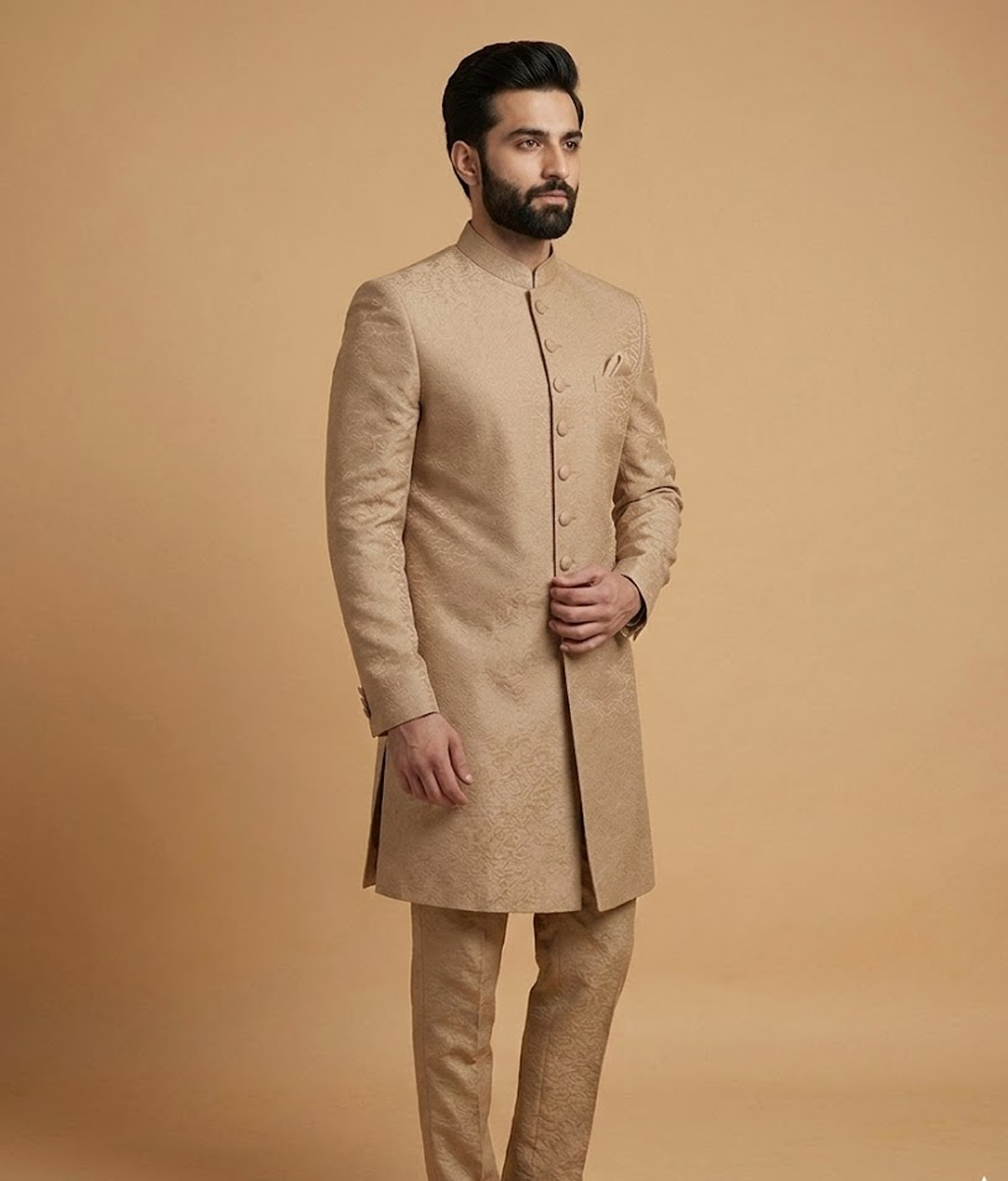 Beige Subtle Crepe Dulha House