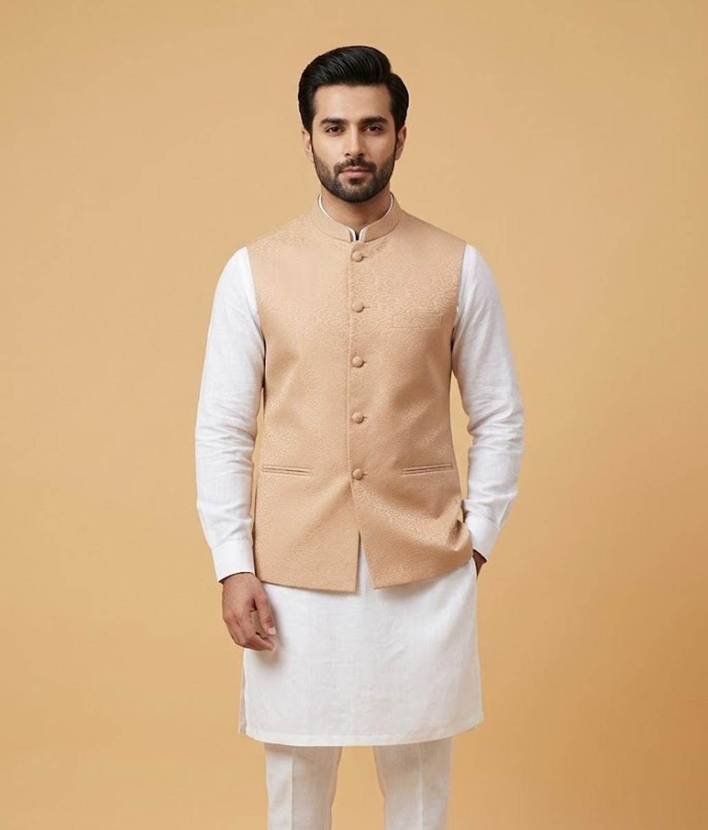 Beige Swirl Jacquard Dulha House