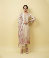 Beige cotton 3 piece