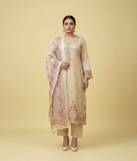 Beige cotton 3 piece