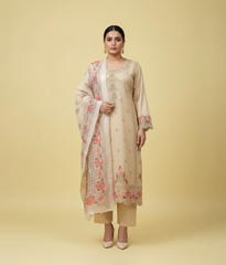 Beige cotton 3 piece