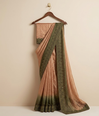 Beige tissue silk saree