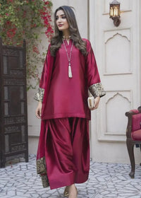 Berry Silk Farshi Shalwar