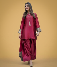 Berry Silk Farshi Shalwar