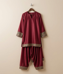 Berry Silk Farshi Shalwar