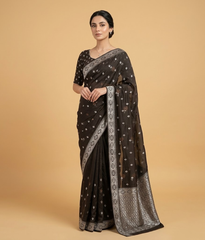 Black Butti Silk Saree