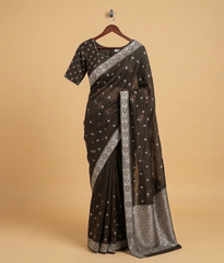 Black Butti Silk Saree