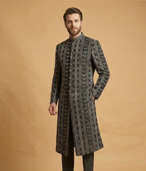 Black Geometric Jamawar Dulha House