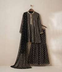 Black Gota Work Gharara