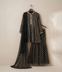 Black Gota Work Gharara