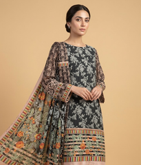Black Silk 2 Piece Shirt and Dupatta