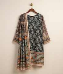 Black Silk 2 Piece Shirt and Dupatta