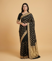 Black Tilla Butti Saree