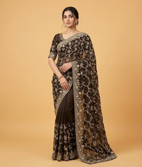 Black Tilla Mesh Silk Saree