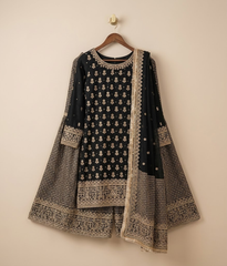Black Zari Work Gharara
