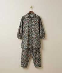 Black floral printed co-ord set