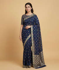 Blue Banarsi saree