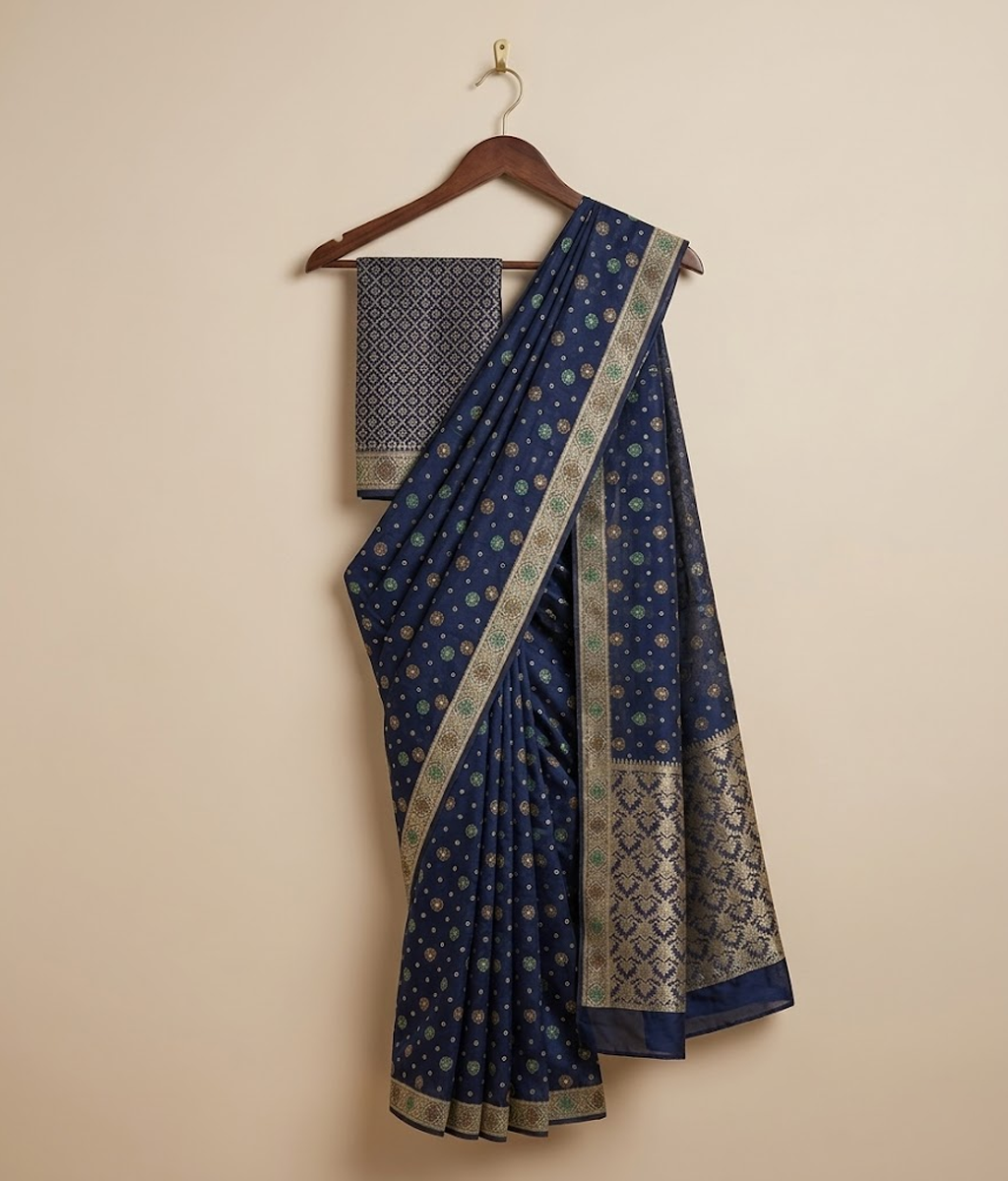 Blue Banarsi saree