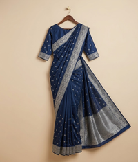 Blue Butti Silk Saree