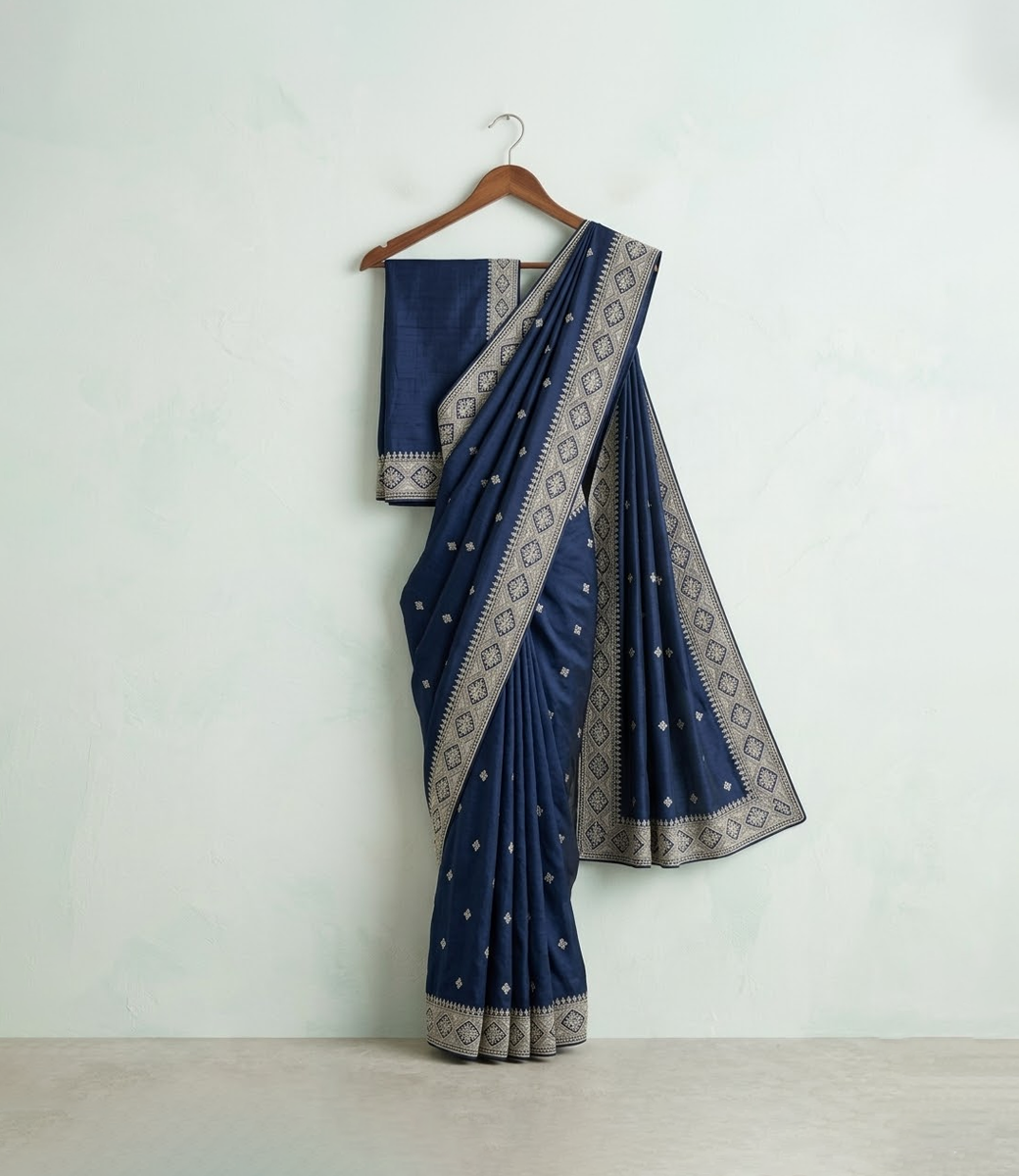 Embroidered Silk Saree