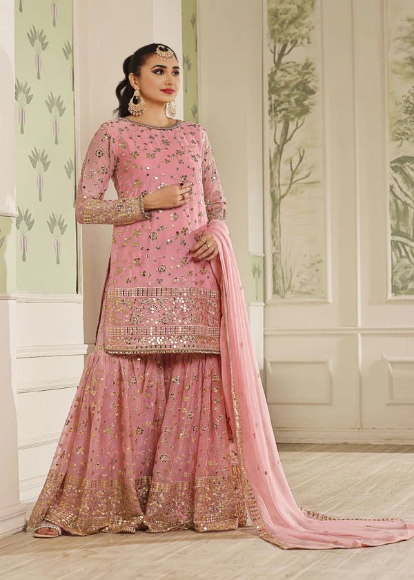 Blush Pink Sequin & Zari Embellished Gharara