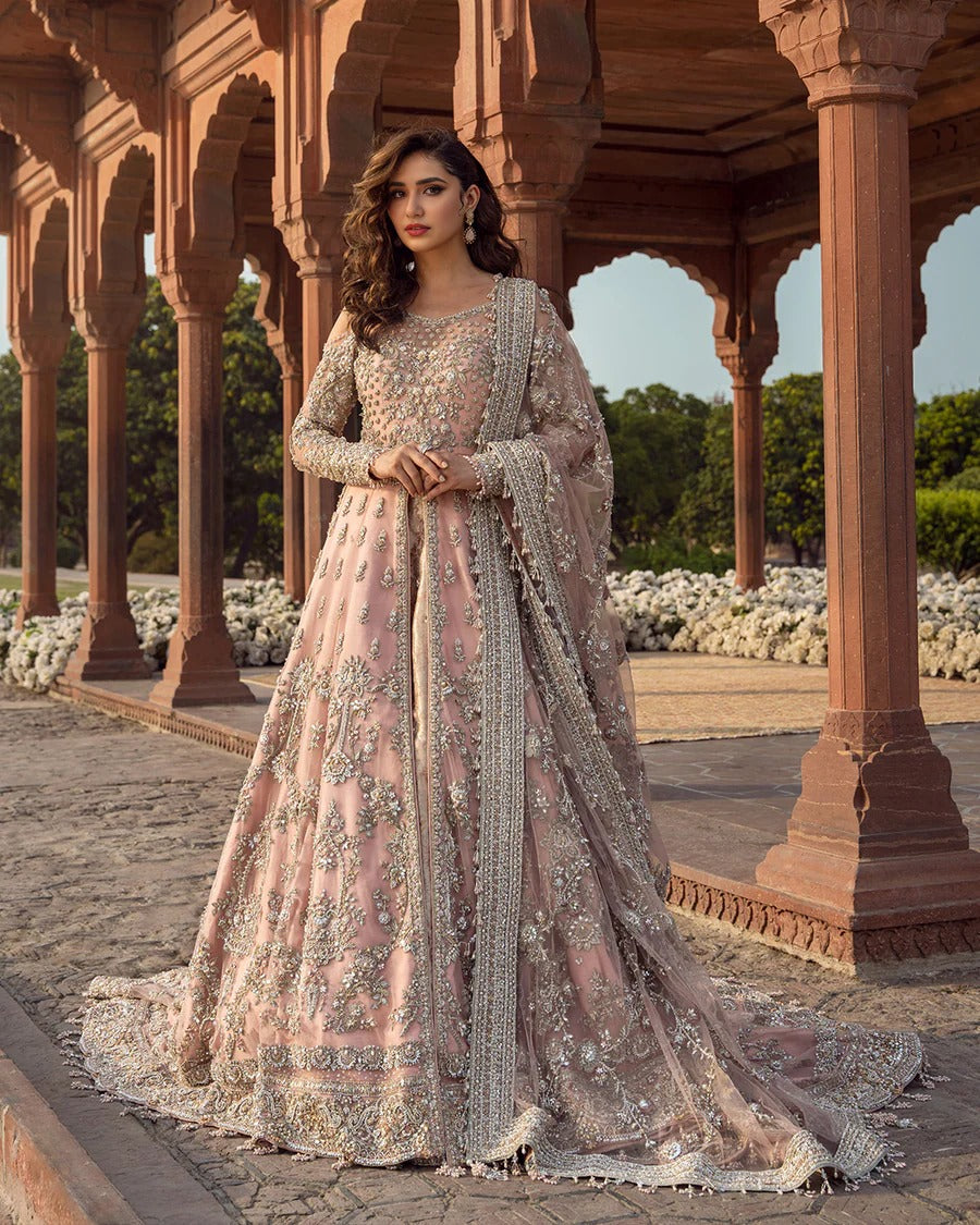 Blush Pink Zardozi Kalidar