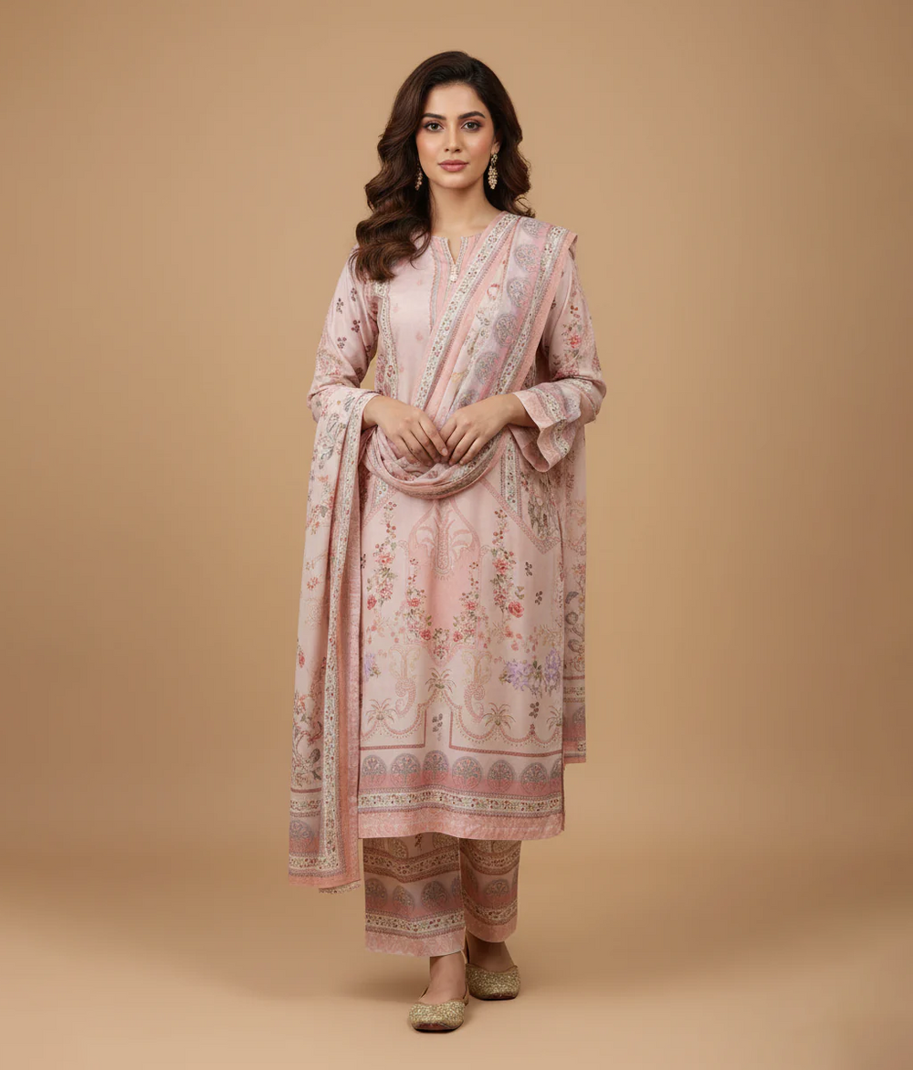 Blush Floral Garden Lawn 3 piece