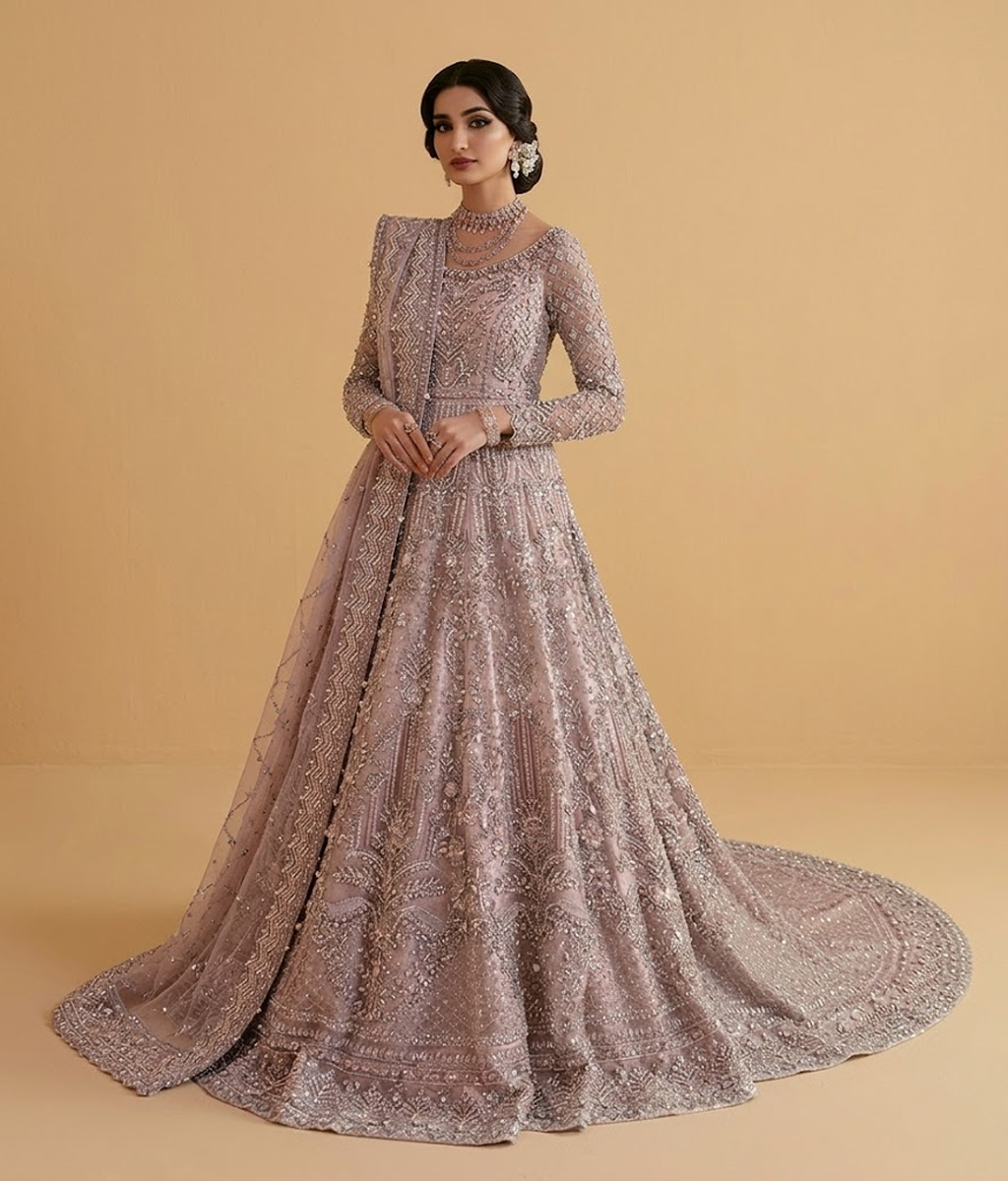 Blush Pearl Zari Gown