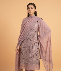 Blush Pink Chiffon 2 Piece Shirt and Dupatta