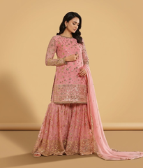 Blush Pink Sequin & Zari Embellished Gharara