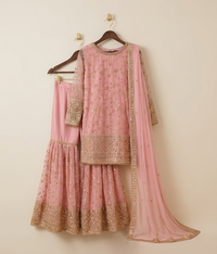 Blush Pink Sequin & Zari Embellished Gharara