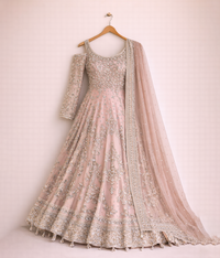 Blush Pink Zardozi Kalidar