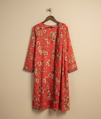 Bright Red floral Palachi 2 Piece Shirt and Dupatta
